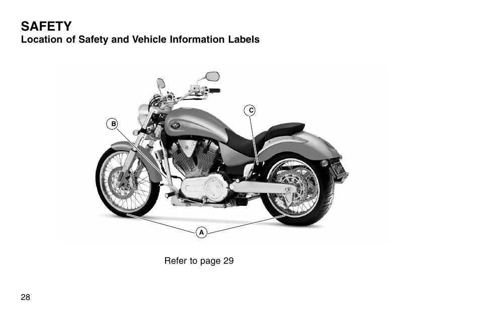 Safety | Polaris 2003 Victory Vegas User Manual | Page 30 / 164