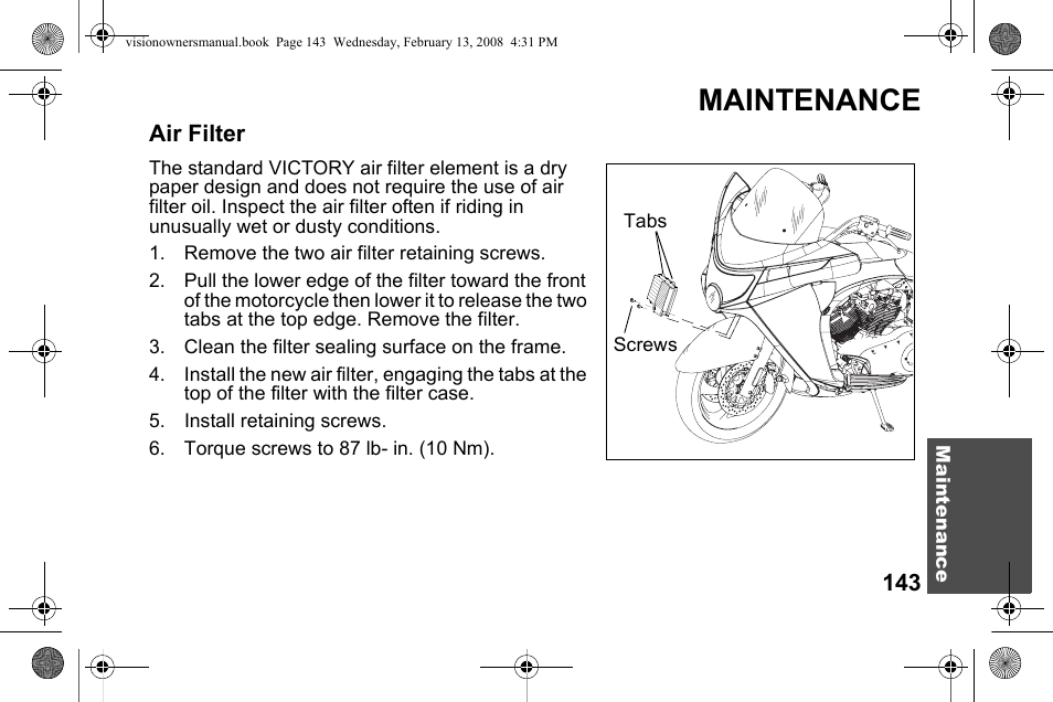 Maintenance | Polaris 2009 Victory Victory Vision User Manual | Page 146 / 323