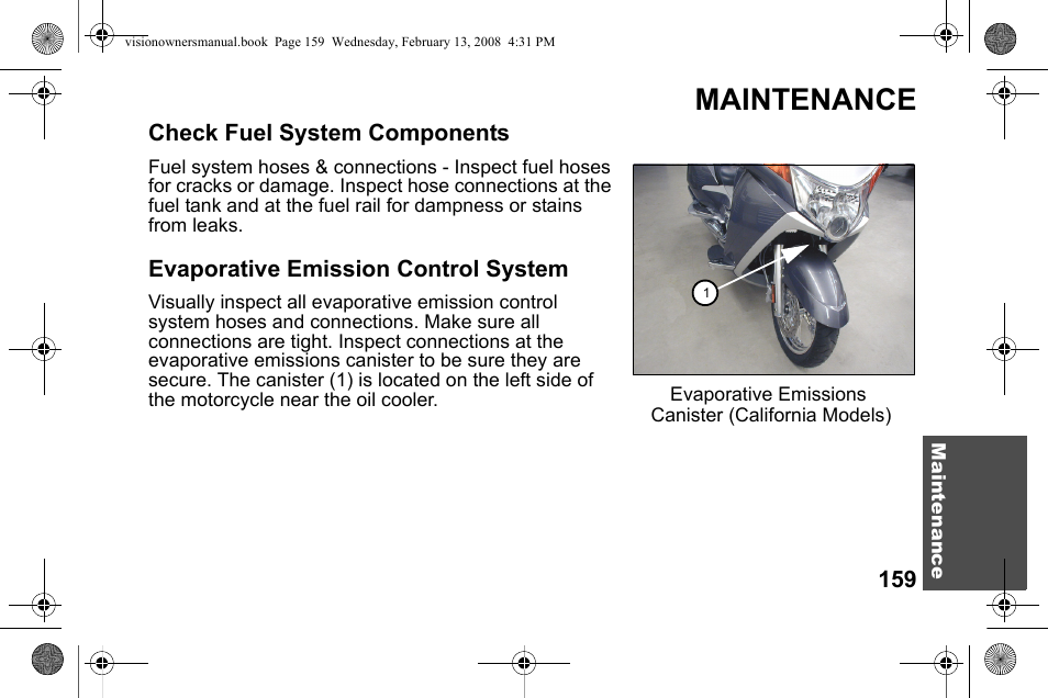 Maintenance | Polaris 2009 Victory Victory Vision User Manual | Page 162 / 323