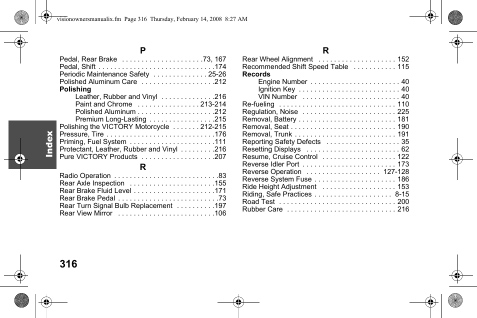 Polaris 2009 Victory Victory Vision User Manual | Page 319 / 323
