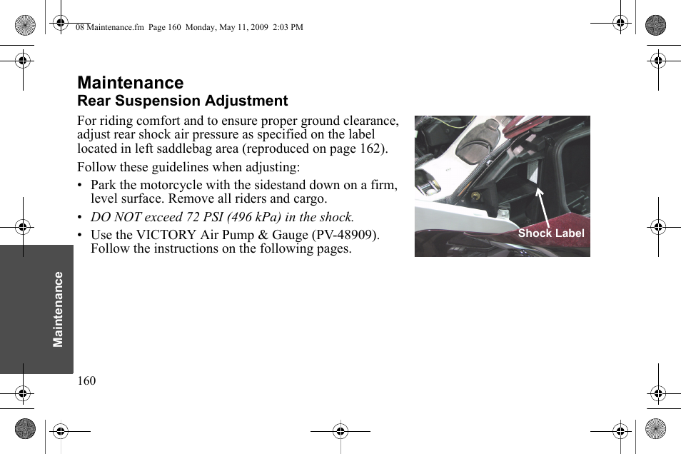 Maintenance | Polaris 2010 Victory Victory Vision 8-Ball User Manual | Page 164 / 334