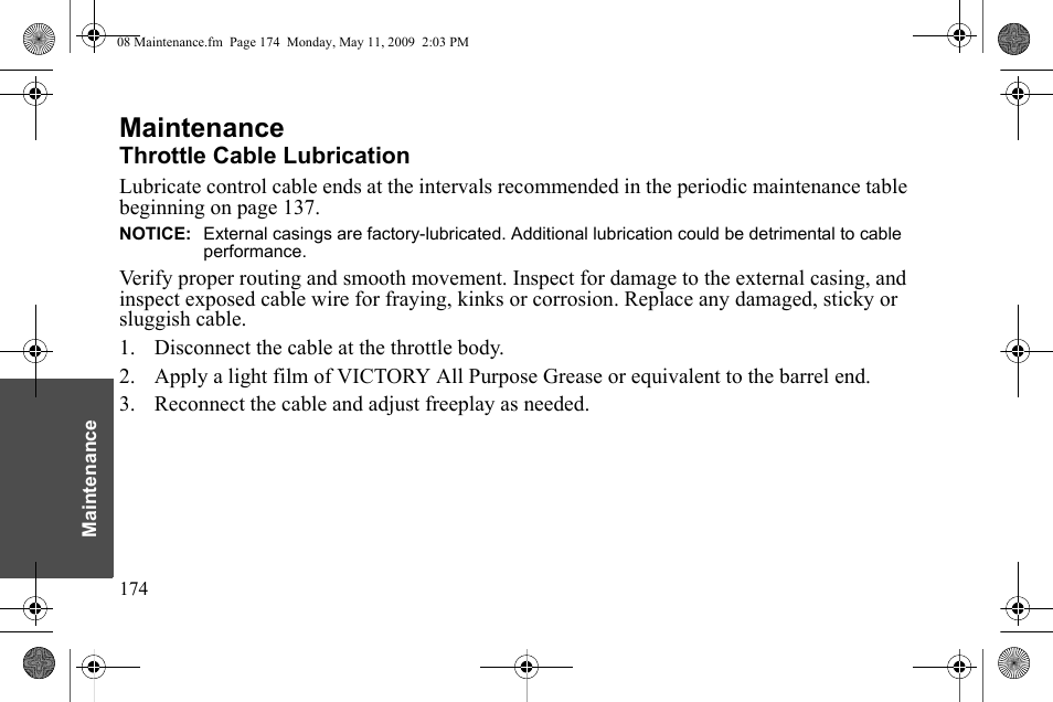 Maintenance | Polaris 2010 Victory Victory Vision 8-Ball User Manual | Page 178 / 334