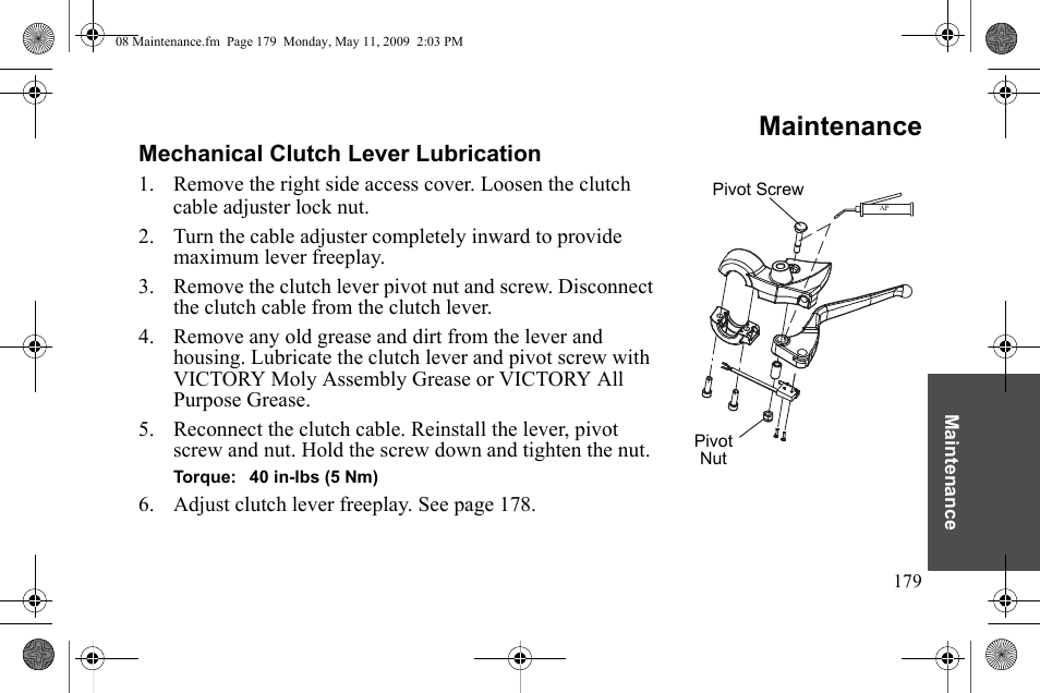 Maintenance | Polaris 2010 Victory Victory Vision 8-Ball User Manual | Page 183 / 334
