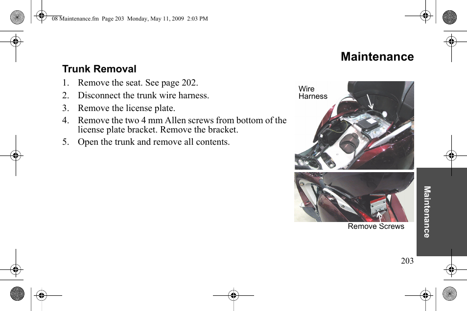 Maintenance | Polaris 2010 Victory Victory Vision 8-Ball User Manual | Page 207 / 334