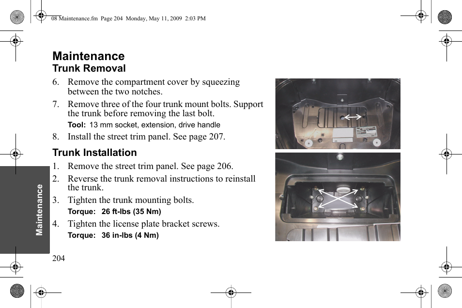 Maintenance | Polaris 2010 Victory Victory Vision 8-Ball User Manual | Page 208 / 334