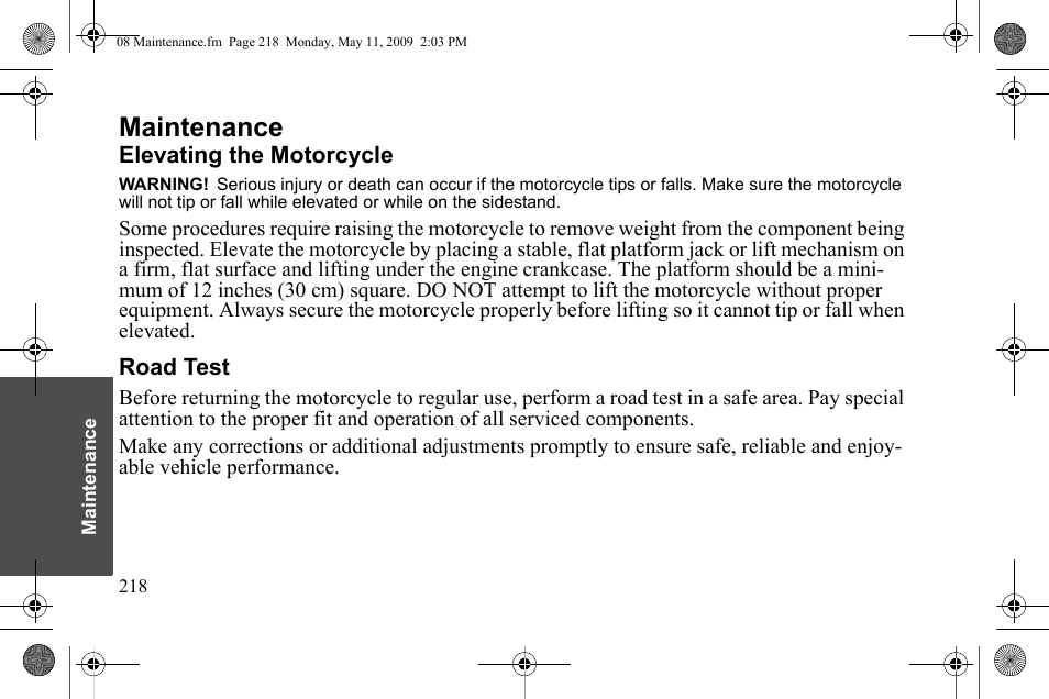 Maintenance | Polaris 2010 Victory Victory Vision 8-Ball User Manual | Page 222 / 334