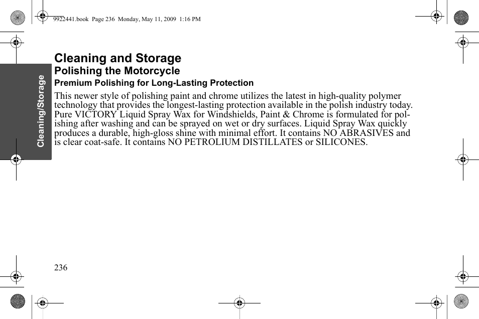 Cleaning and storage | Polaris 2010 Victory Victory Vision 8-Ball User Manual | Page 240 / 334