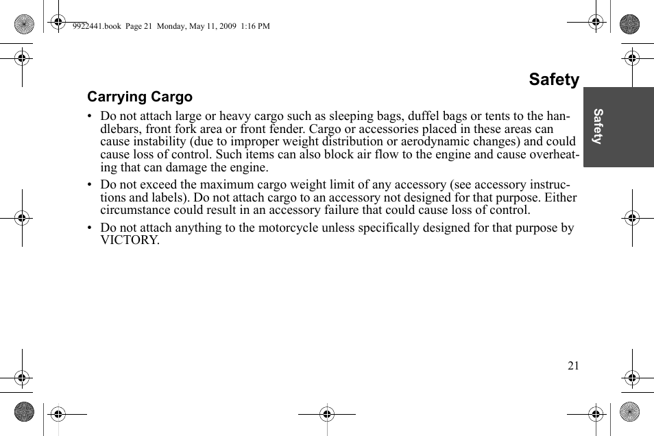 Safety | Polaris 2010 Victory Victory Vision 8-Ball User Manual | Page 25 / 334