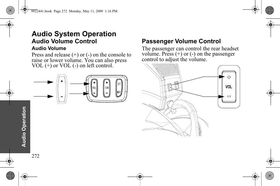 Audio system operation | Polaris 2010 Victory Victory Vision 8-Ball User Manual | Page 276 / 334