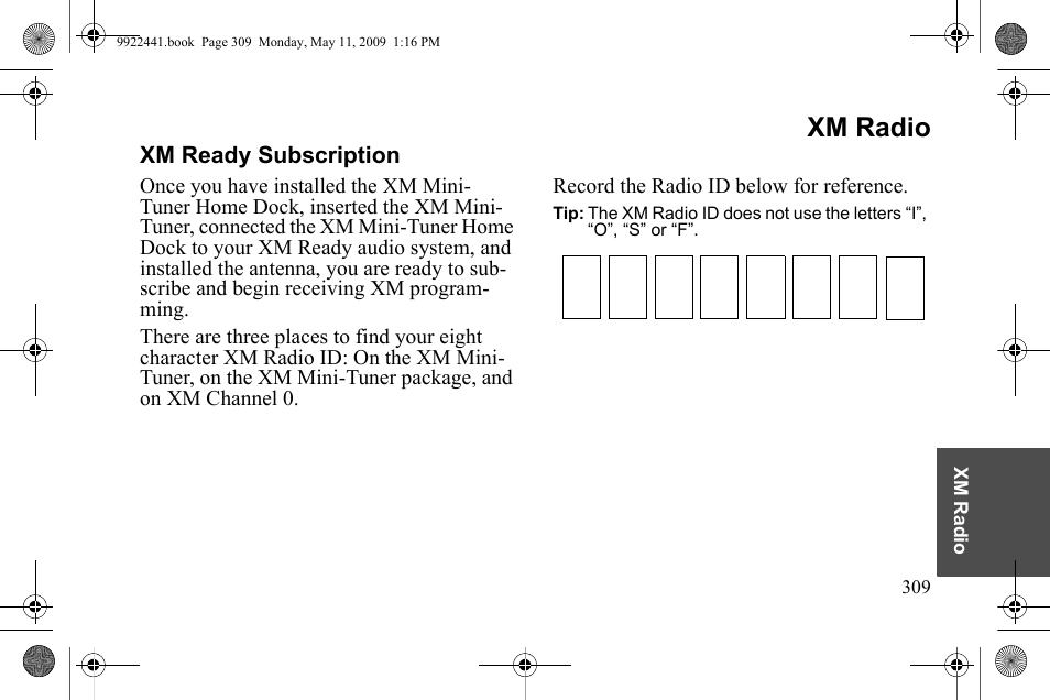 Xm radio | Polaris 2010 Victory Victory Vision 8-Ball User Manual | Page 313 / 334