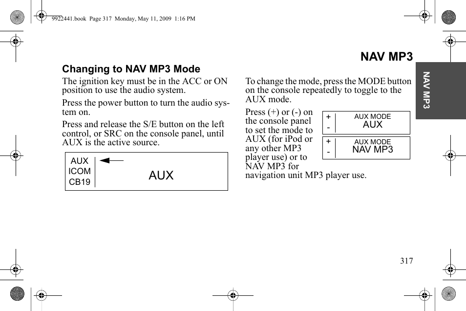 Nav mp3 | Polaris 2010 Victory Victory Vision 8-Ball User Manual | Page 321 / 334
