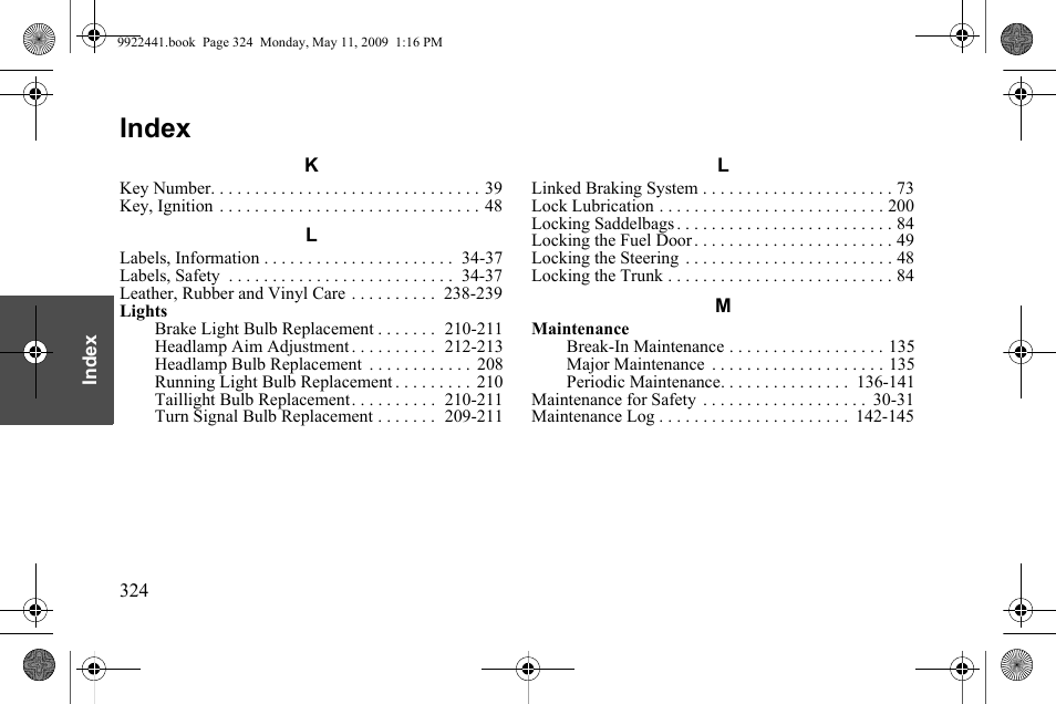 Index | Polaris 2010 Victory Victory Vision 8-Ball User Manual | Page 328 / 334