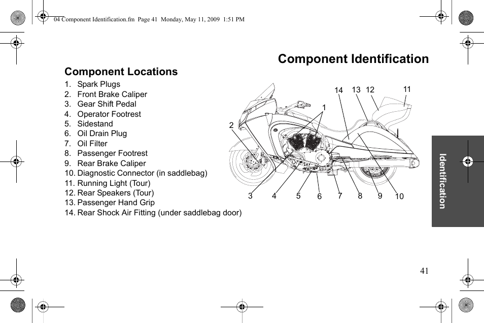 Component identification, Component locations | Polaris 2010 Victory Victory Vision 8-Ball User Manual | Page 45 / 334