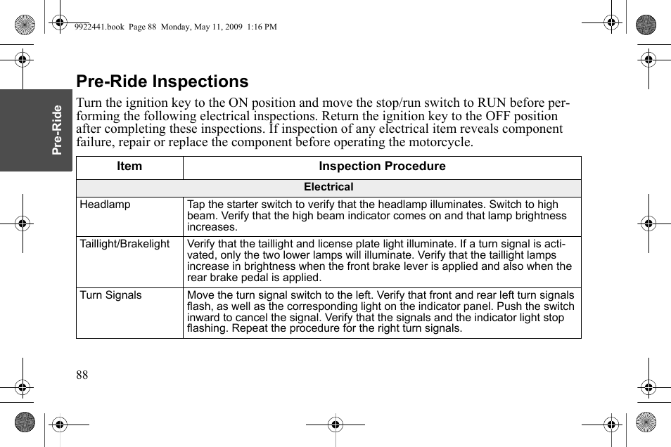 Pre-ride inspections | Polaris 2010 Victory Victory Vision 8-Ball User Manual | Page 92 / 334