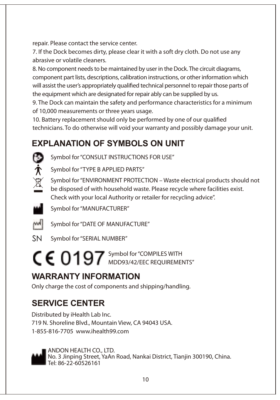 iHealth Blood Pressure Dock User Manual | Page 11 / 11