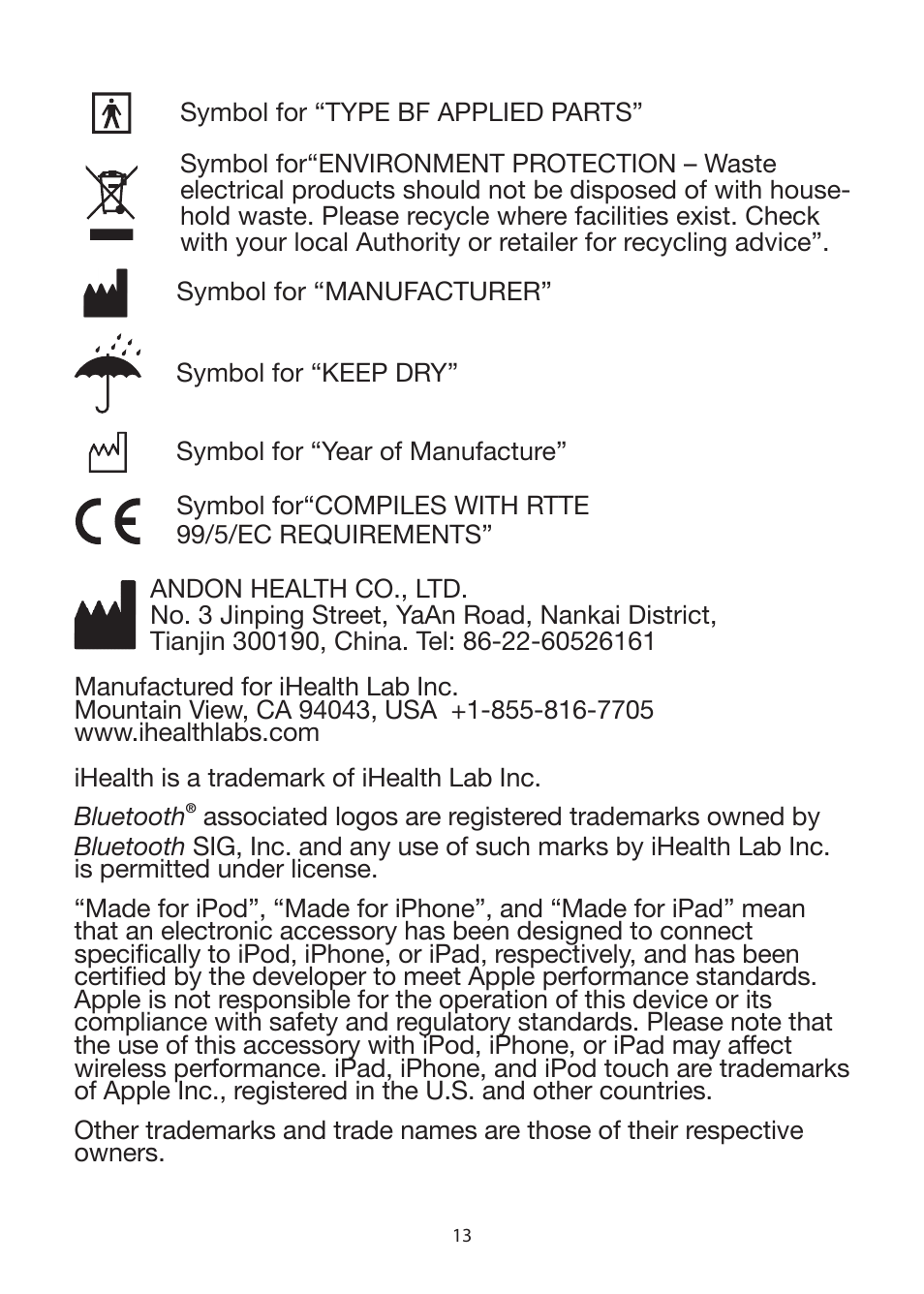 iHealth Wireless Body Analysis Scale User Manual | Page 15 / 15