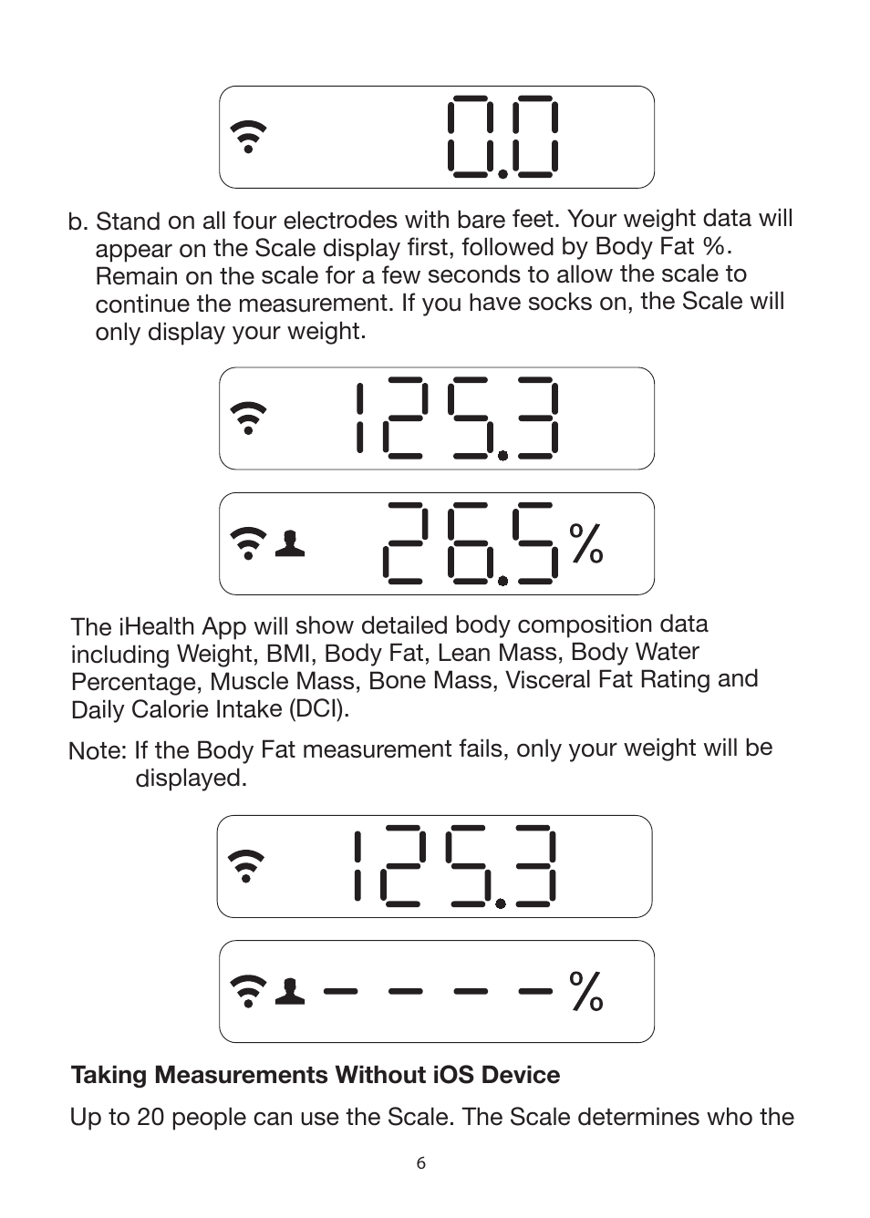 iHealth Wireless Body Analysis Scale User Manual | Page 8 / 15