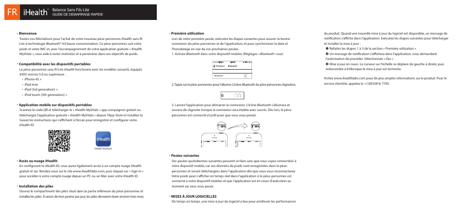 Balance sans fils lite | iHealth Lite User Manual | Page 2 / 6