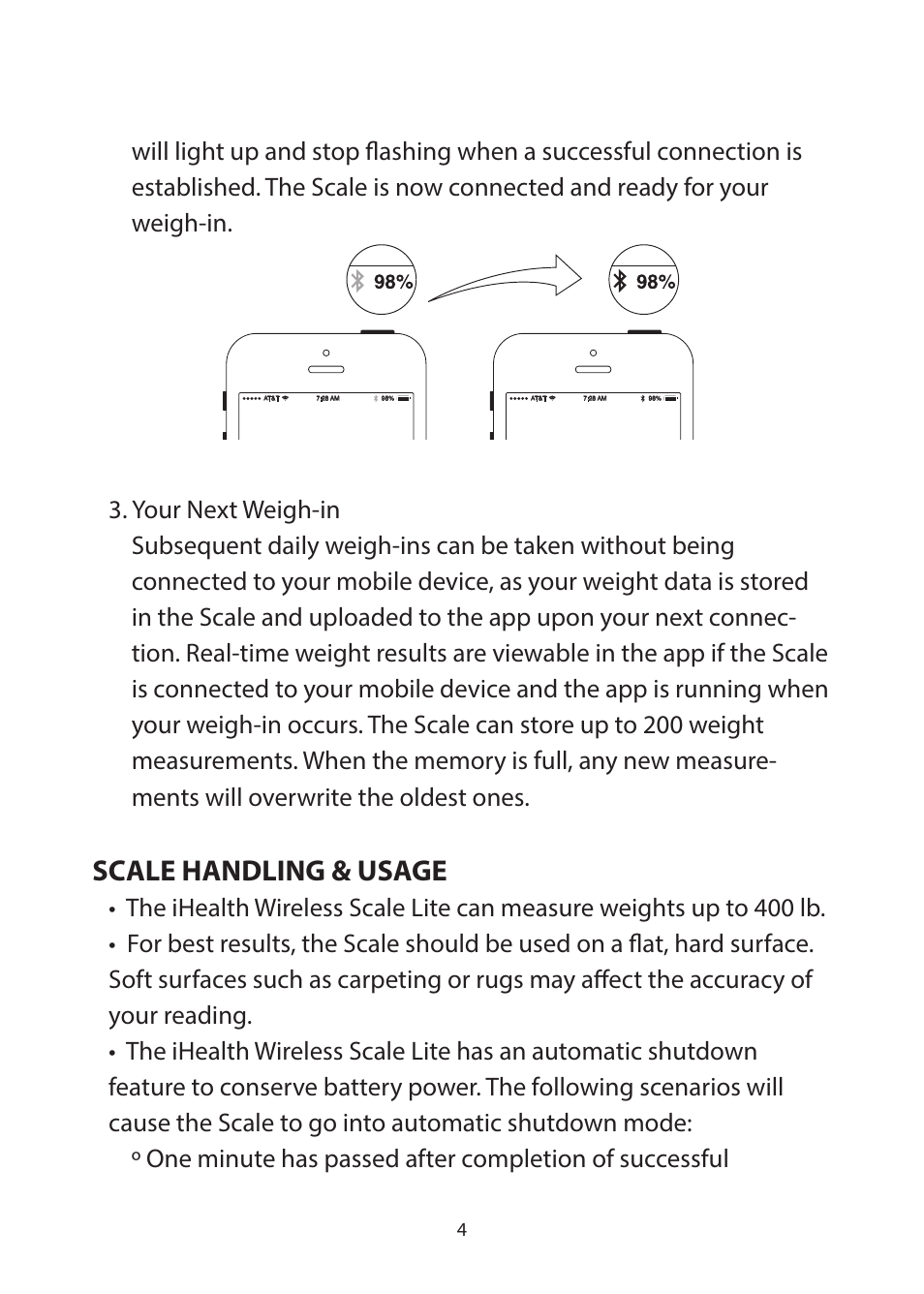 Welcome, Box contents, Mobile device compatibility | Companion mobile app, Access ihealth cloud, Using the ihealth wireless scale lite, Scale handling & usage, Software updates, Software update troubleshooting, Product specifications | iHealth Lite User Manual | Page 5 / 72