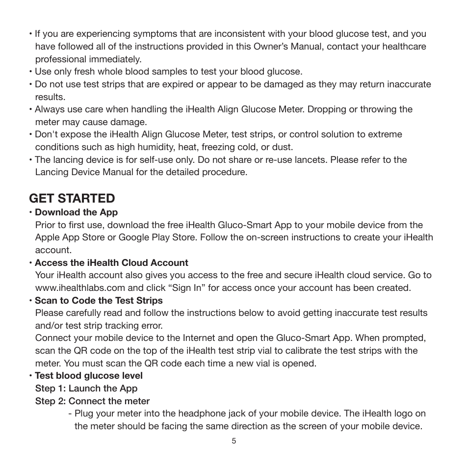 Get started | iHealth Align User Manual | Page 7 / 24