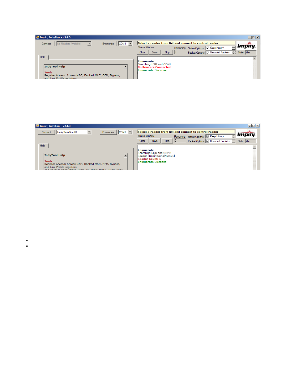 Documentation and help, 3) inventory tags | Impinj R2000 User Manual | Page 2 / 2