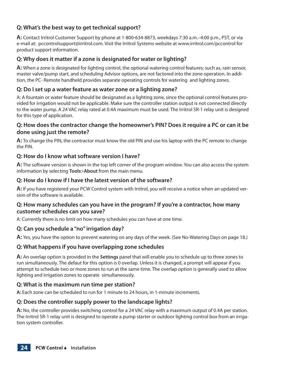 Irritrol PCW Control User Manual | Page 26 / 33