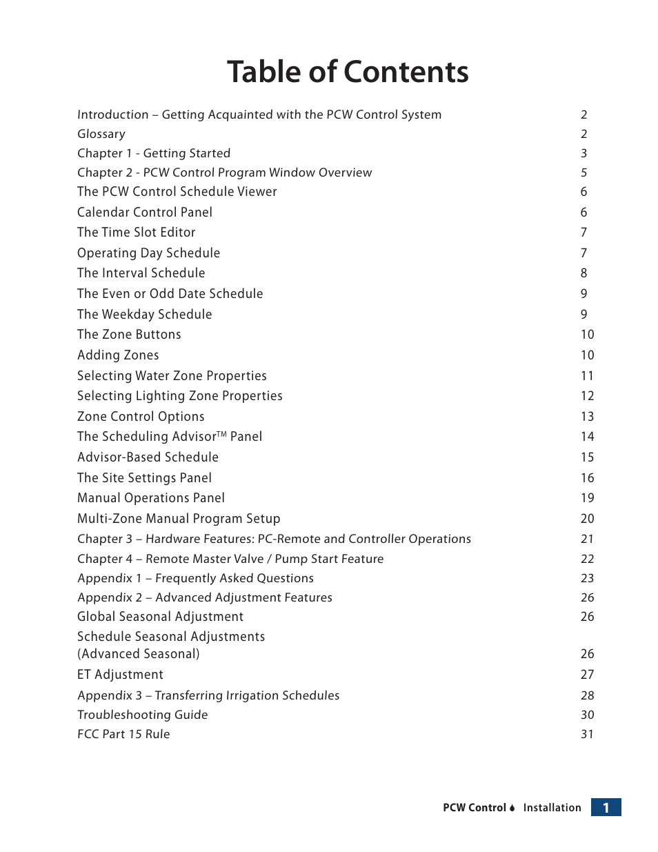 Irritrol PCW Control User Manual | Page 3 / 33