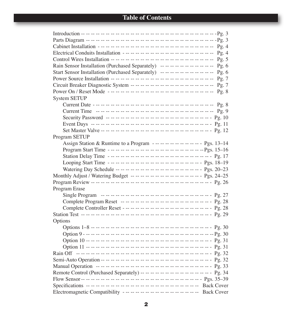 Irritrol MC-E User Manual | Page 2 / 40