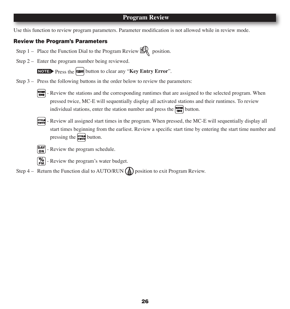 Program review | Irritrol MC-E User Manual | Page 26 / 40
