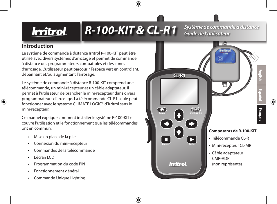 Cl-r1, R-100-kit | Irritrol CRR User Manual | Page 25 / 36