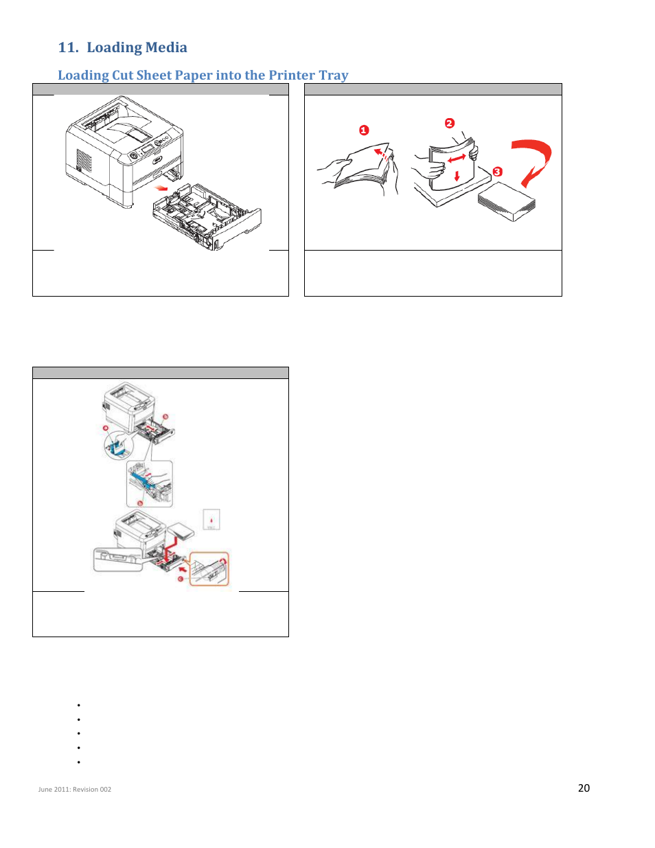 Loading media, Loading cut sheet paper into the printer tray | iSys iTerra Elite II Color LED Plotter User Manual | Page 20 / 43