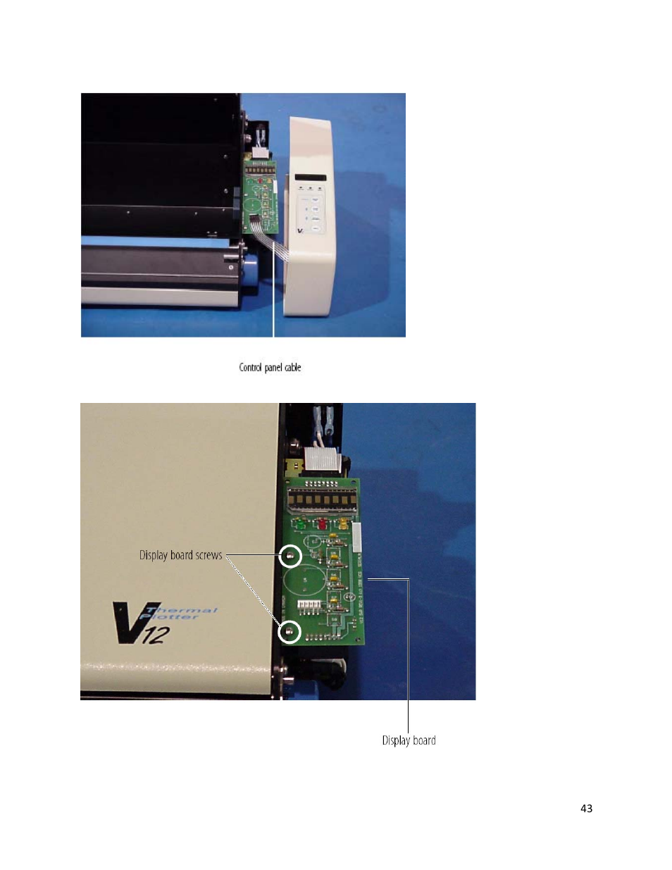 Figure 7-6. control panel, Figure 7-7. display board | iSys V12 Thermal Printer User Manual | Page 43 / 96