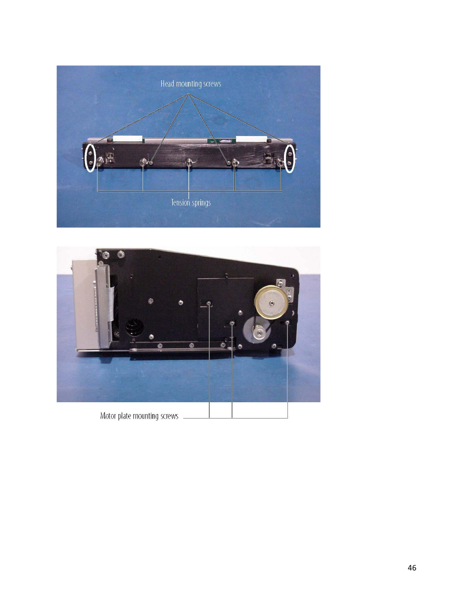 Figure 7-11. printhead plate, Figure 7-12. left side (panel removed) | iSys V12 Thermal Printer User Manual | Page 46 / 96