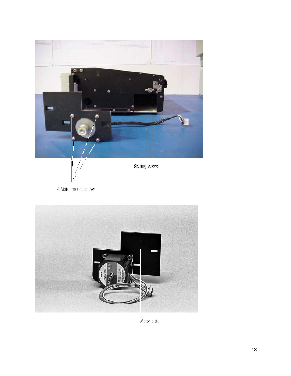 Figure 7-15. stepper motor (removed), Figure 7-16. stepper motor assembly | iSys V12 Thermal Printer User Manual | Page 48 / 96