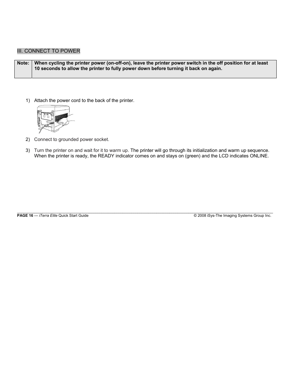 iSys iTerra Elite Color LED Printer User Manual | Page 16 / 119