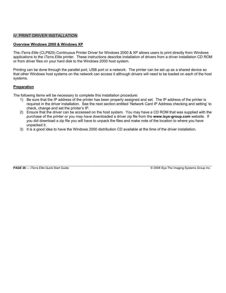 iSys iTerra Elite Color LED Printer User Manual | Page 26 / 119