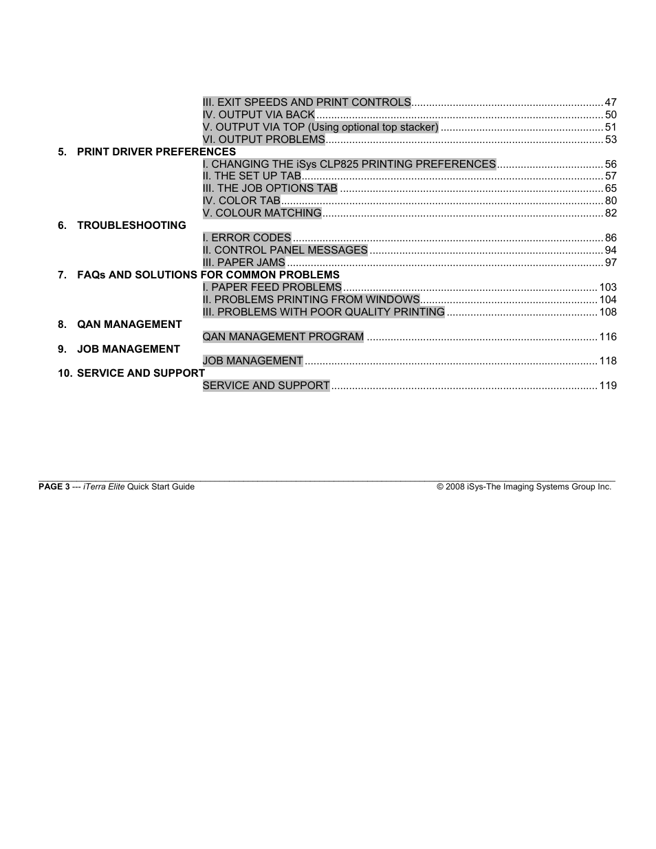 iSys iTerra Elite Color LED Printer User Manual | Page 3 / 119