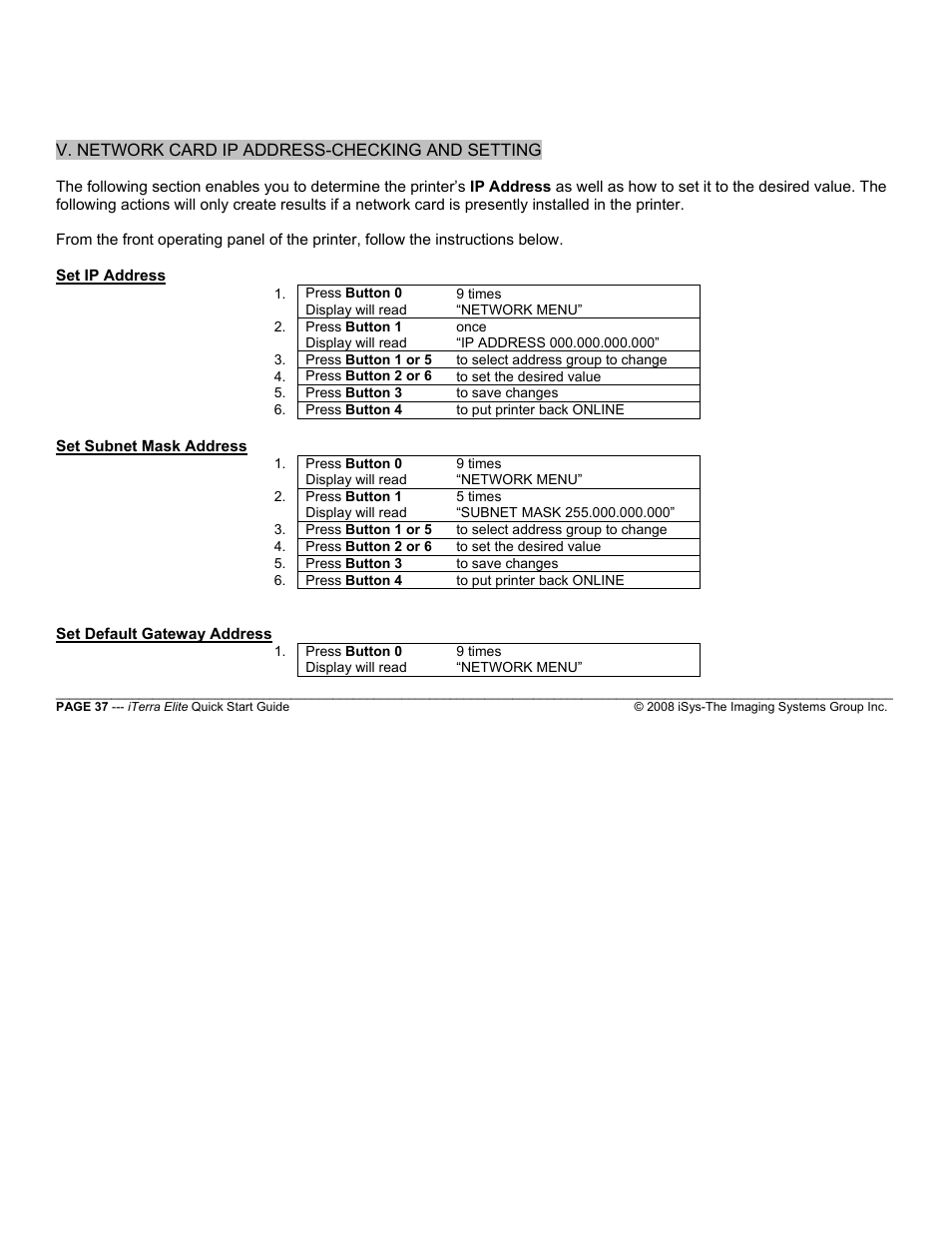 iSys iTerra Elite Color LED Printer User Manual | Page 37 / 119