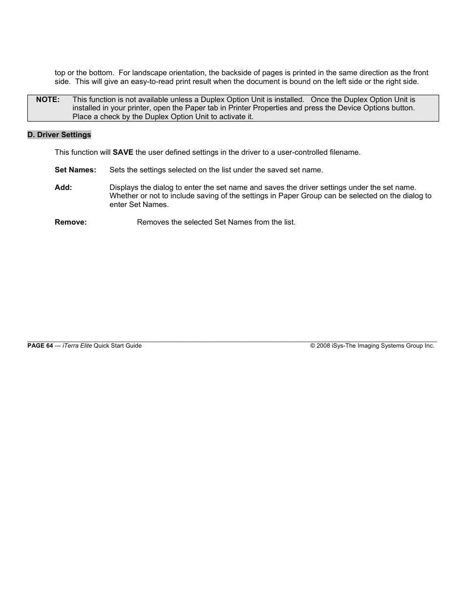 iSys iTerra Elite Color LED Printer User Manual | Page 64 / 119