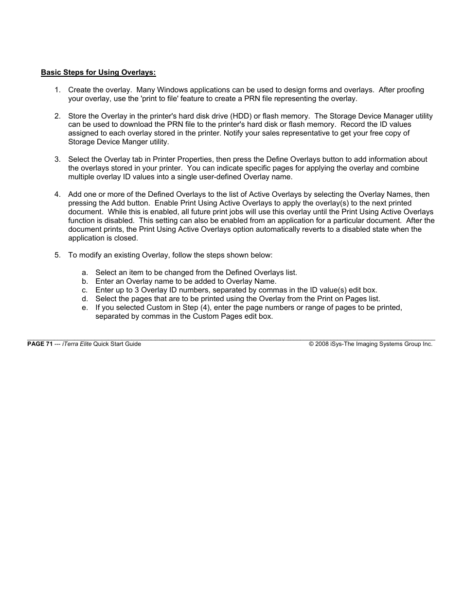 iSys iTerra Elite Color LED Printer User Manual | Page 71 / 119