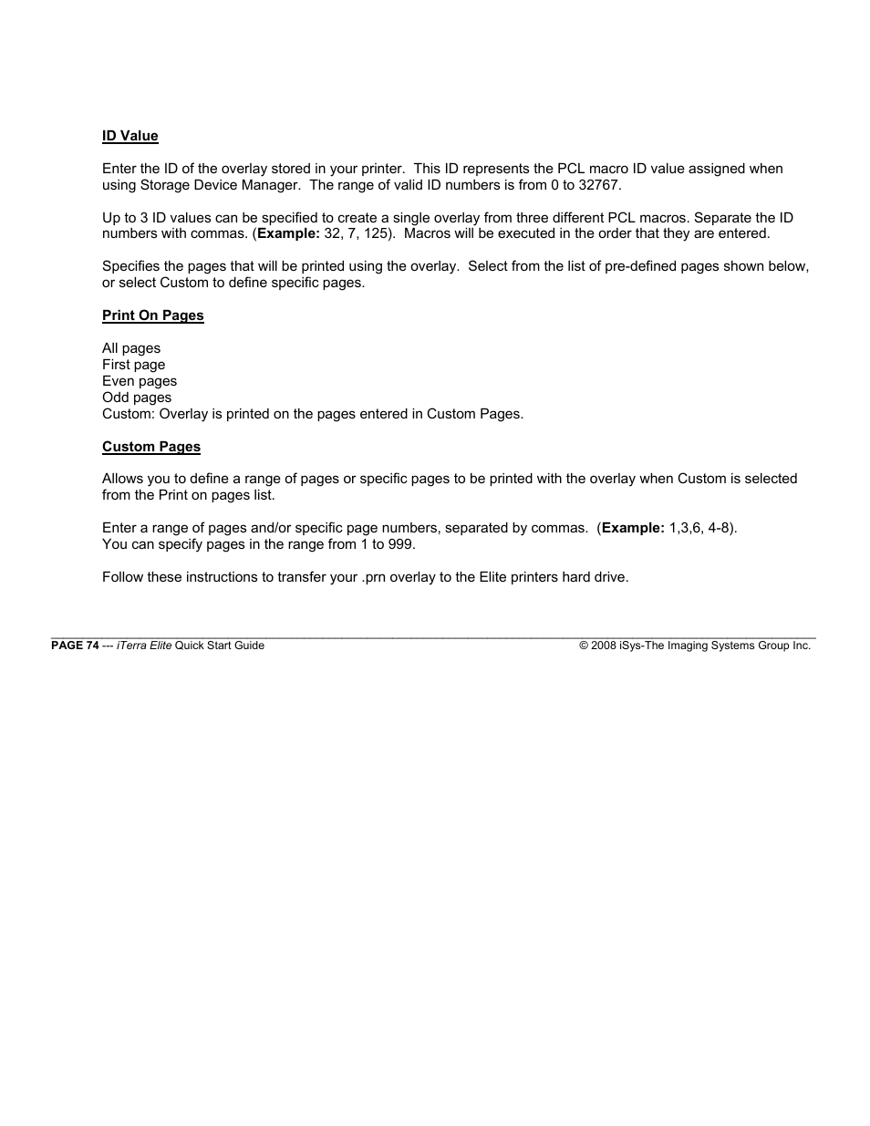 iSys iTerra Elite Color LED Printer User Manual | Page 74 / 119