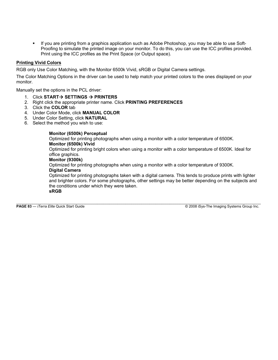 iSys iTerra Elite Color LED Printer User Manual | Page 83 / 119