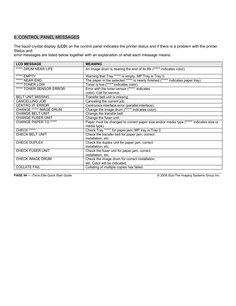 iSys iTerra Elite Color LED Printer User Manual | Page 94 / 119