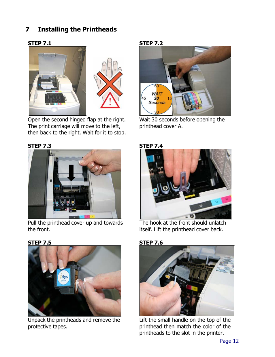 7 installing the printheads | iSys iTerra IJ1800 User Manual | Page 12 / 50