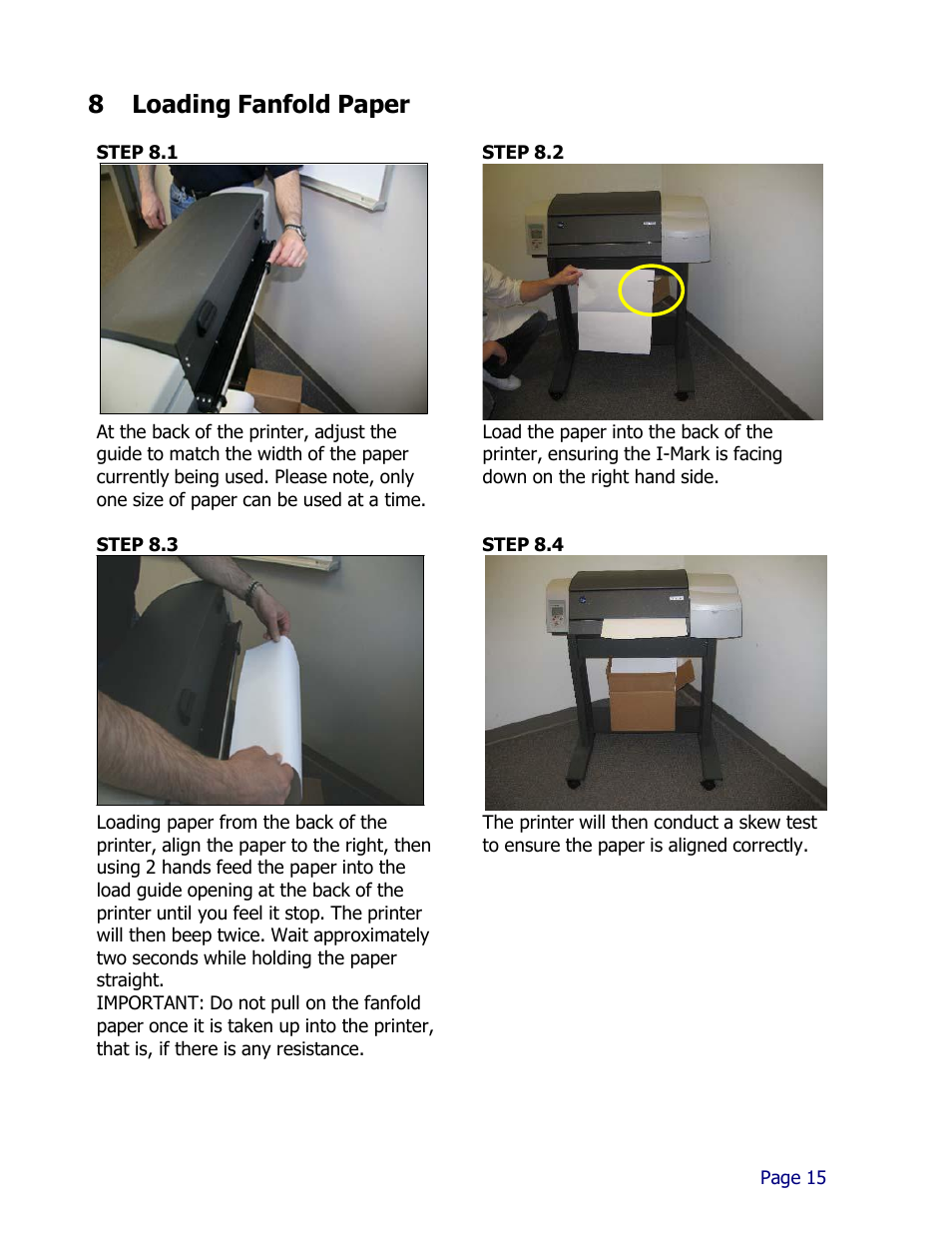 8 loading fanfold paper | iSys iTerra IJ1800 User Manual | Page 15 / 50