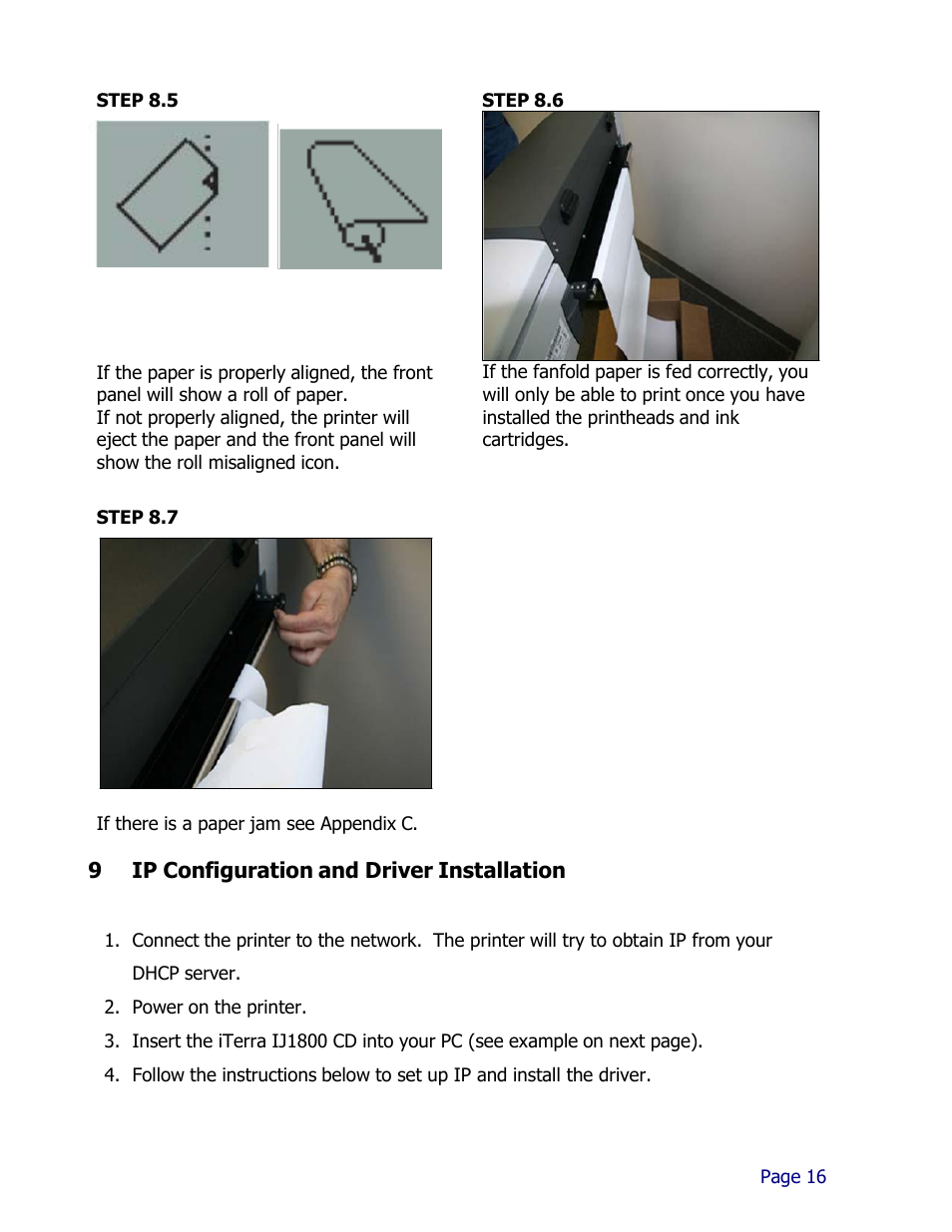 9 ip configuration and driver installation | iSys iTerra IJ1800 User Manual | Page 16 / 50