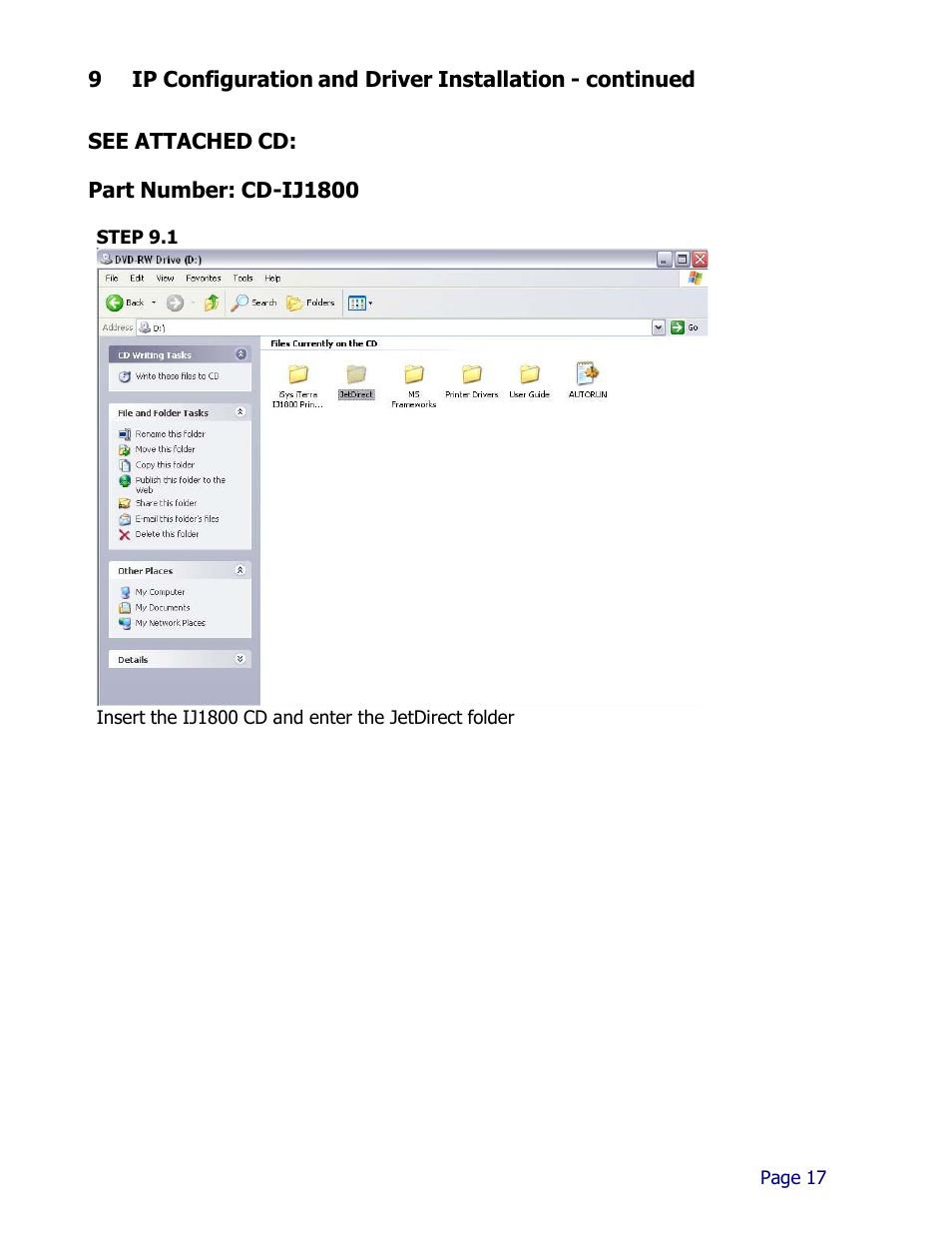 See attached cd: part number: cd-ij1800 | iSys iTerra IJ1800 User Manual | Page 17 / 50