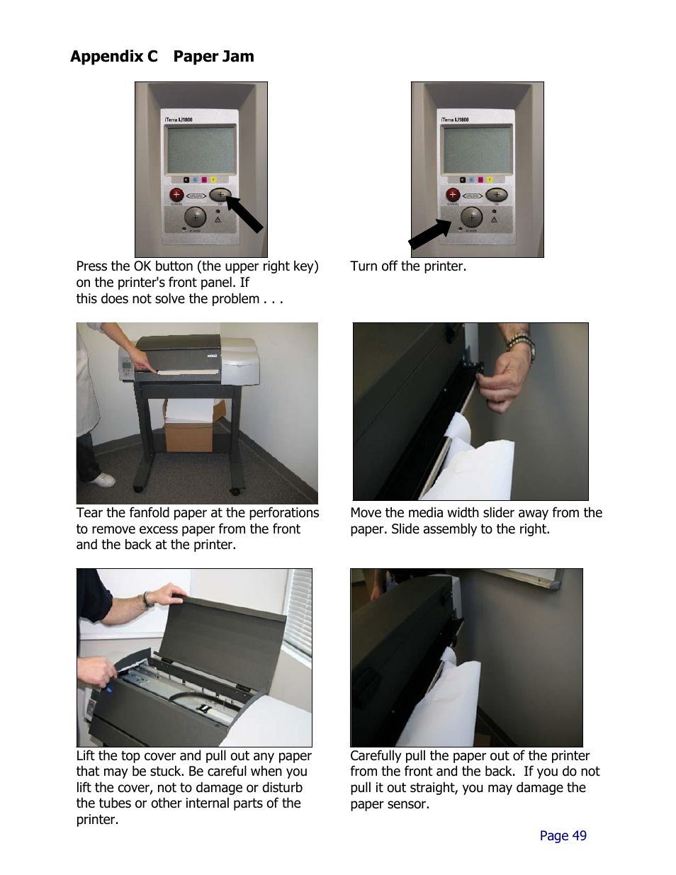 Appendix c paper jam | iSys iTerra IJ1800 User Manual | Page 49 / 50