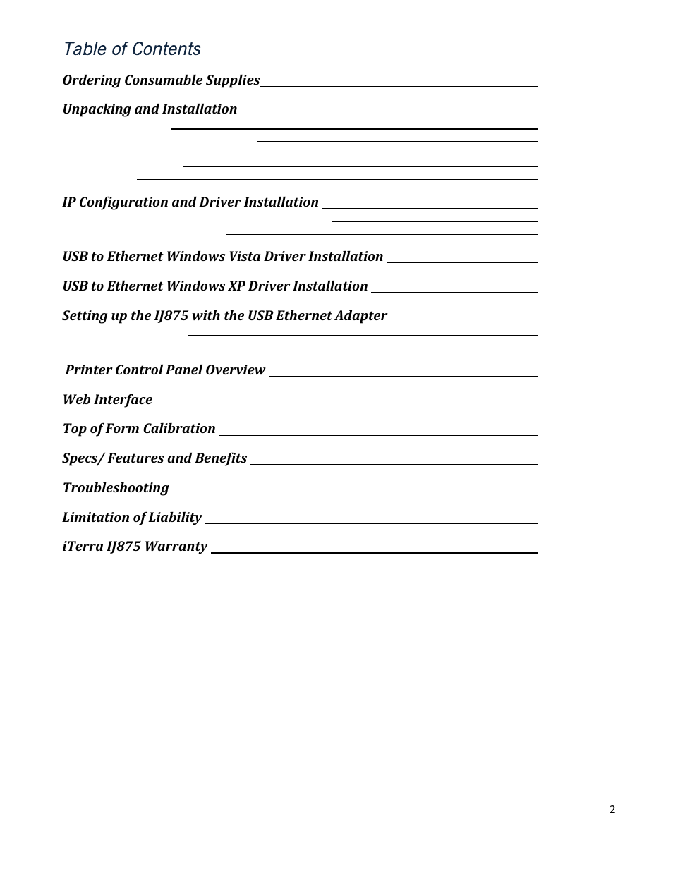 iSys iTerra IJ875 User Manual | Page 2 / 51