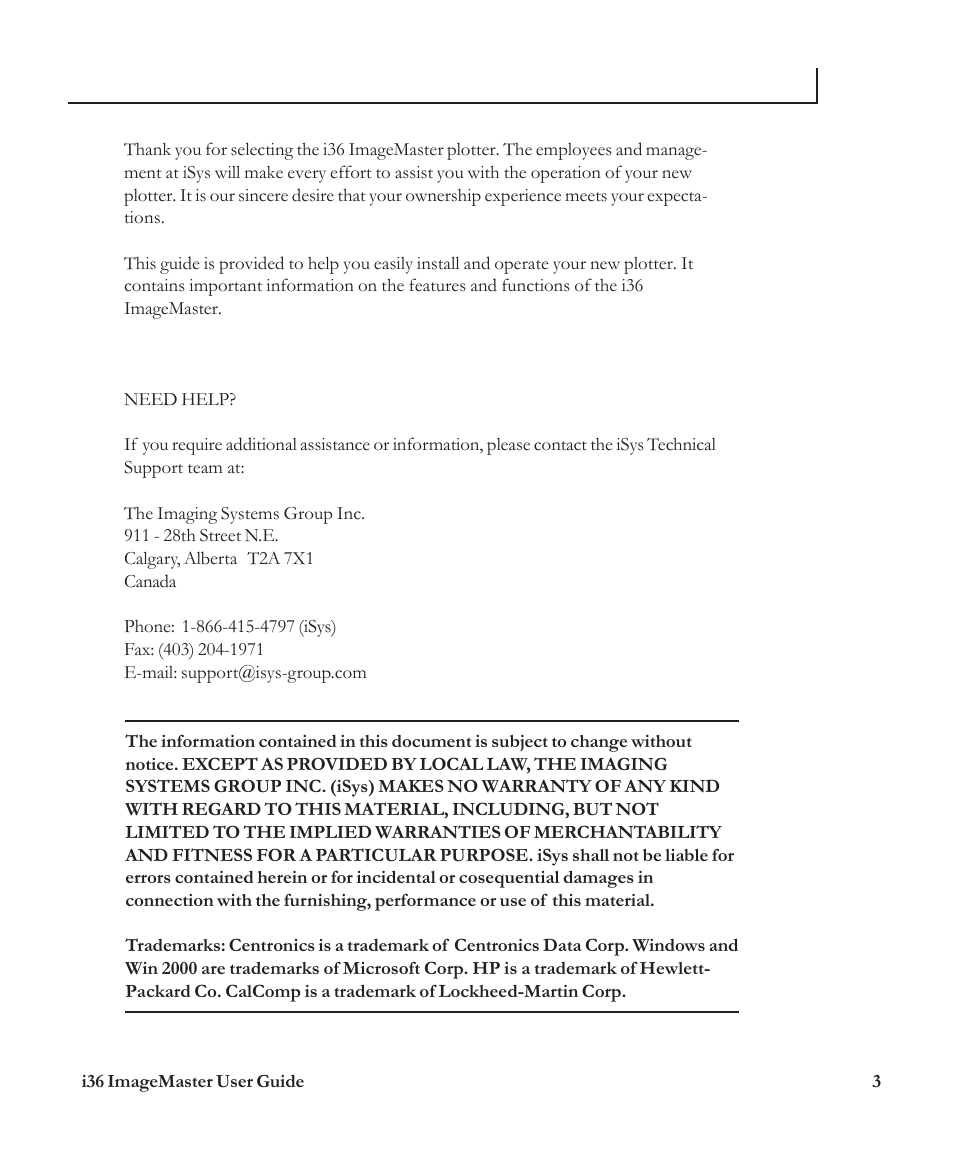 iSys i36 User Manual | Page 2 / 30